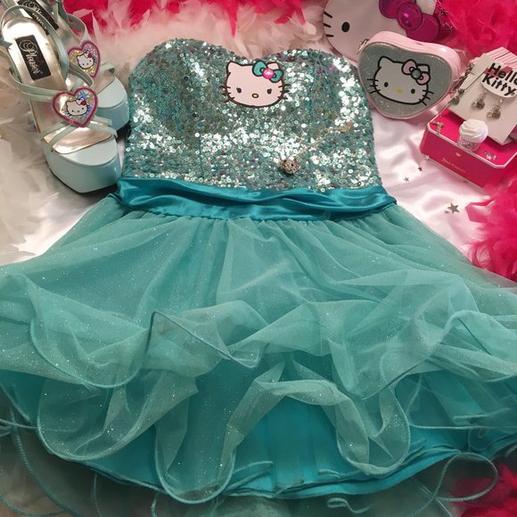 no brand Dresses & Skirts - CUSTOM DREAM DRESS AND JEWELERY SET!🍭💖with hello kitty added details